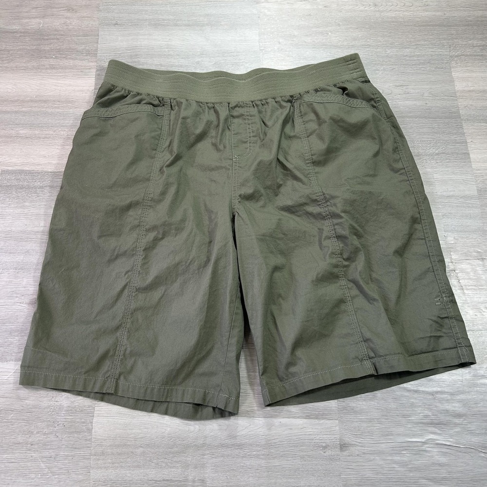 Briggs Shorts Mens XL Green Bermuda Cotton Stretch Pull On Elastic Waist